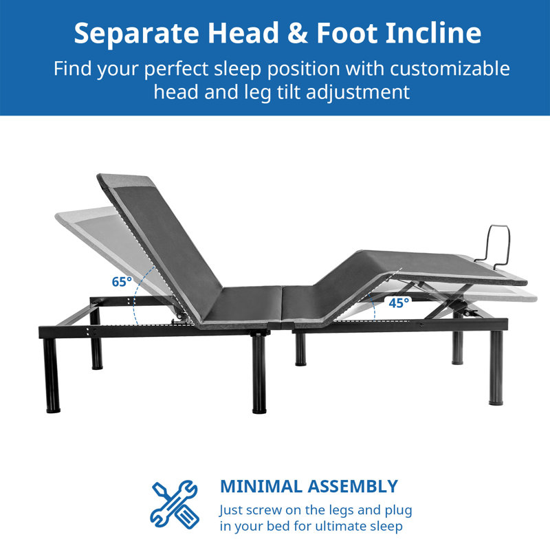 Alwyn Home Adler Zero Gravity Adjustable Bed with Wireless Remote